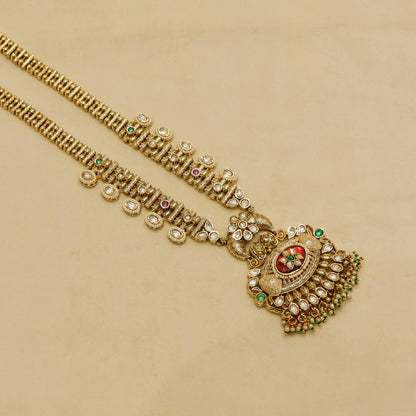 Aanura Antique Rani Haar with Kundan & Pearl Pendant