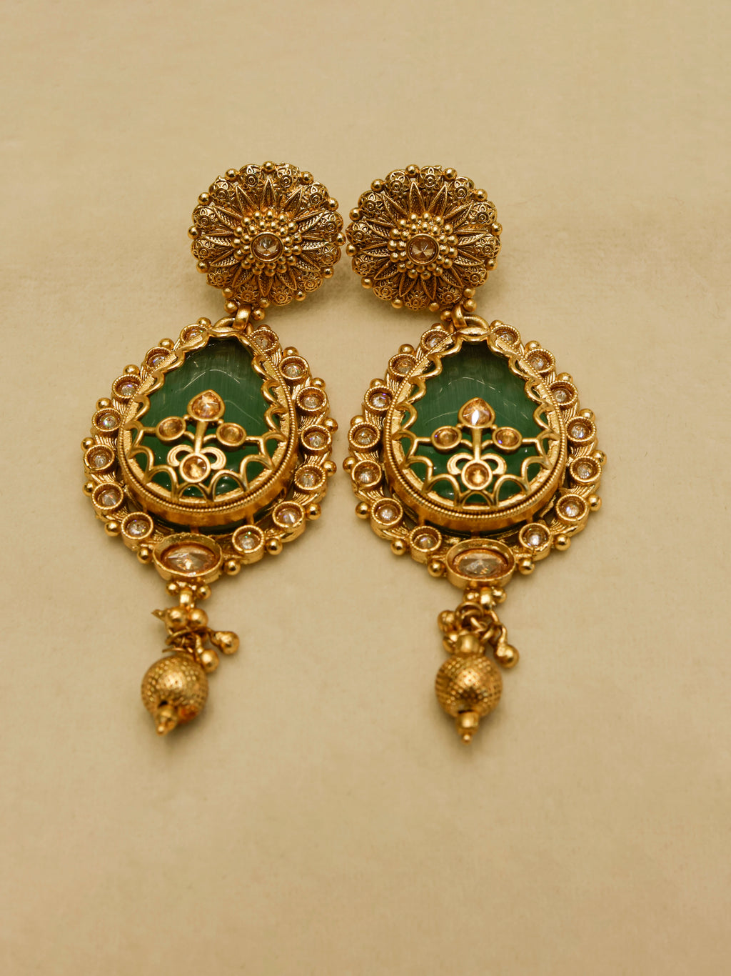 Aanura Antique Necklace with Ruby Teardrop Pendant