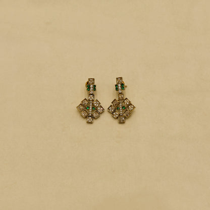 Aanura Green Beaded Choker Necklace Set with Earrings