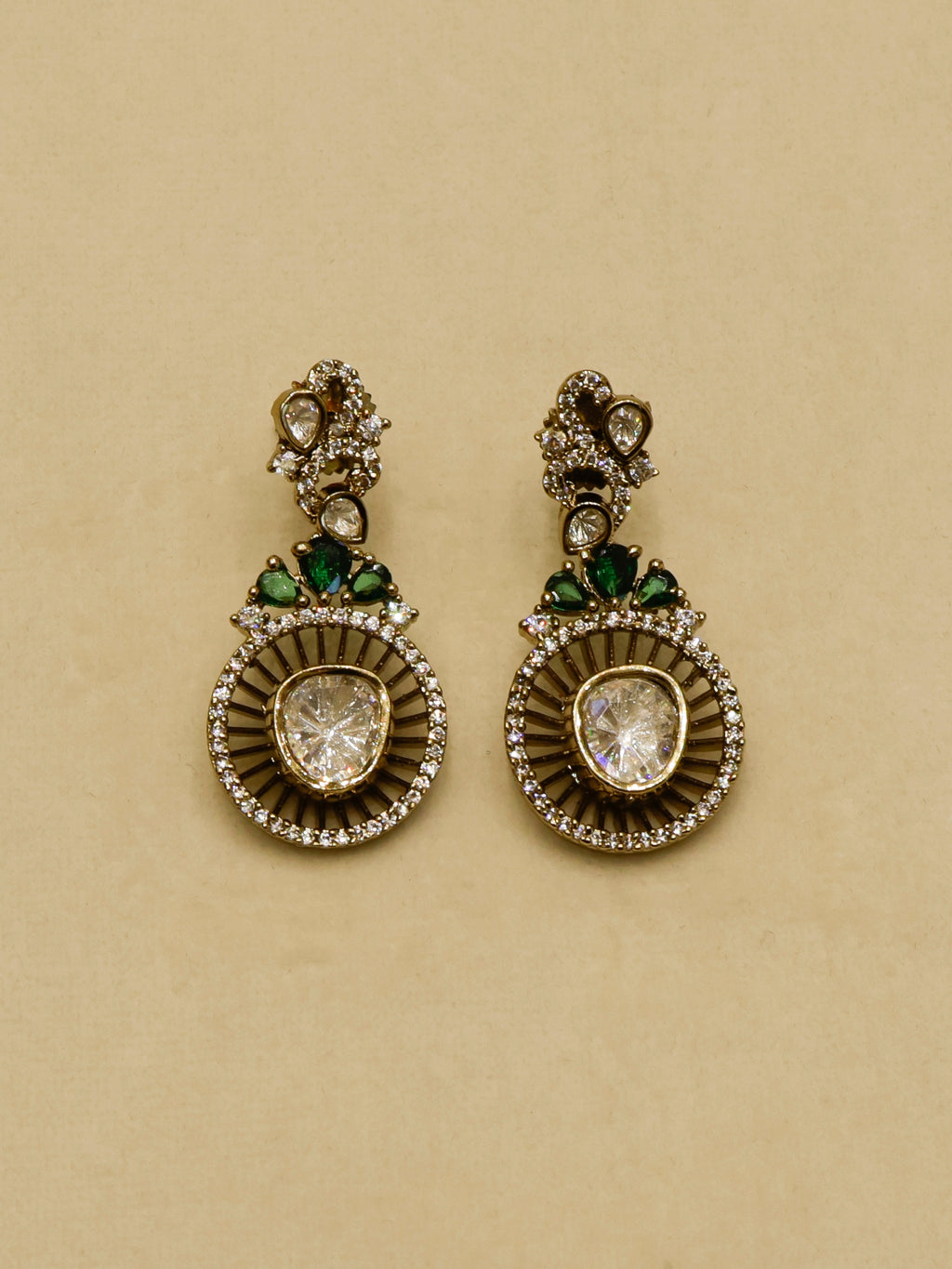 Aanura Long Kundan Necklace with Statement Pendant