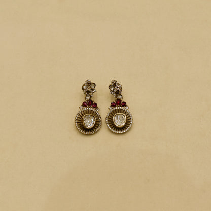 Aanura Long Kundan Necklace with Statement Pendant