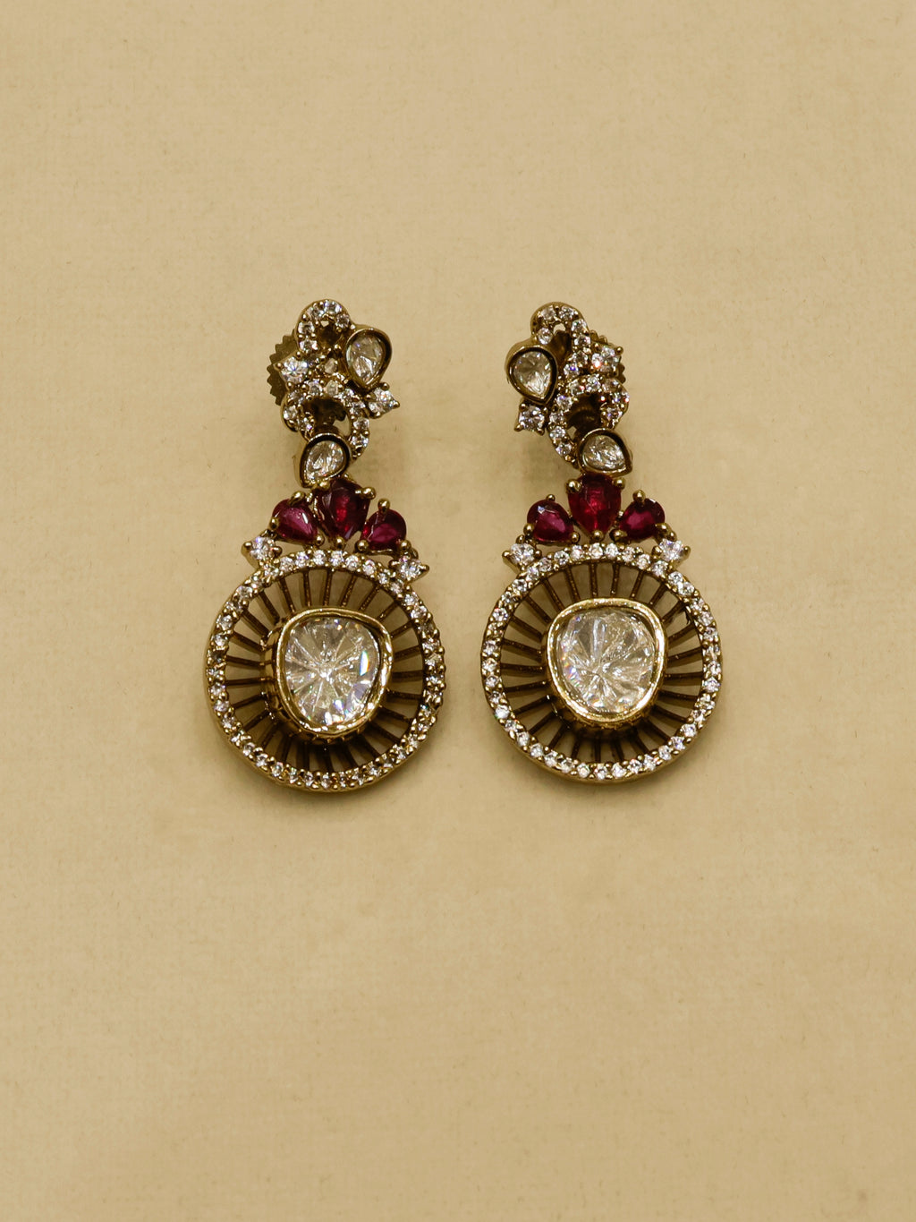 Aanura Long Kundan Necklace with Statement Pendant