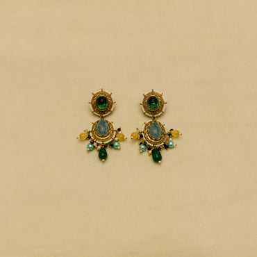 Aanura Multi-Colour Stone Choker Necklace Set