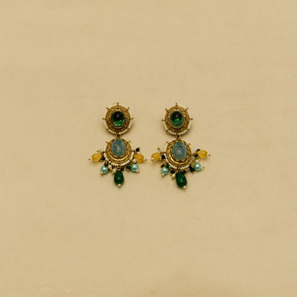 Aanura Multi-Colour Stone Choker Necklace Set