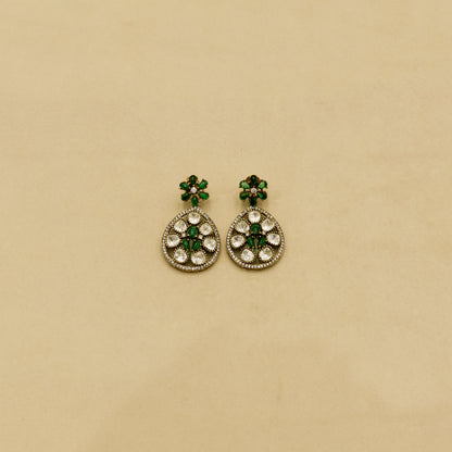 Aanura Emerald Green Kundan Choker Necklace Set