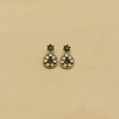 Aanura Emerald Green Kundan Choker Necklace Set