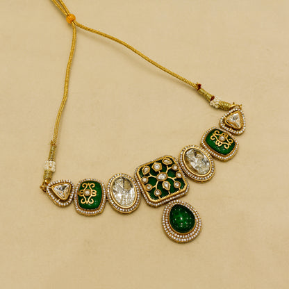 Aanura Kundan Choker Necklace with Teardrop Pendant