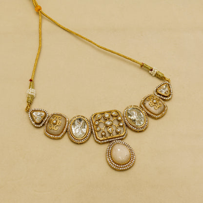 Aanura Kundan Choker Necklace with Teardrop Pendant