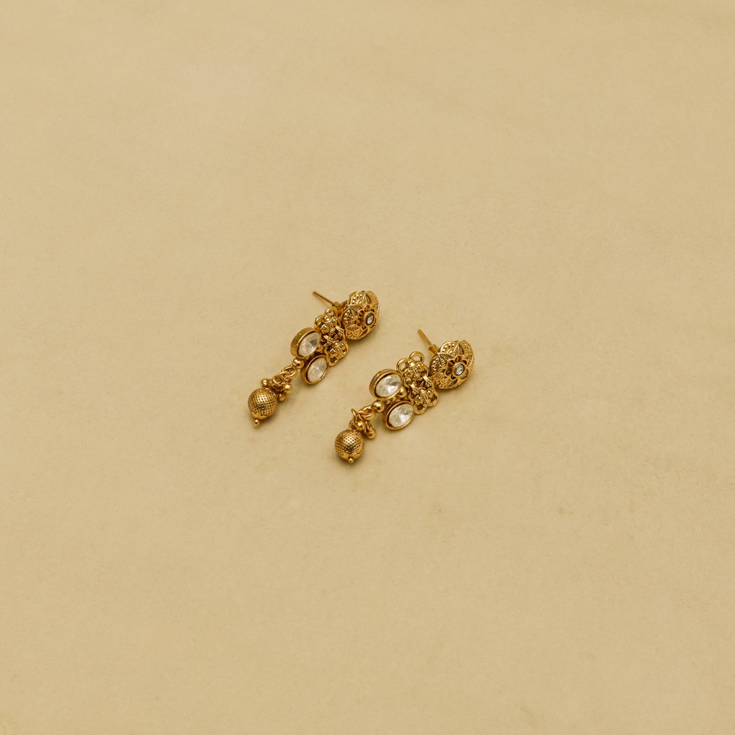 Aanura Ruby Beaded Kundan Necklace with Earrings