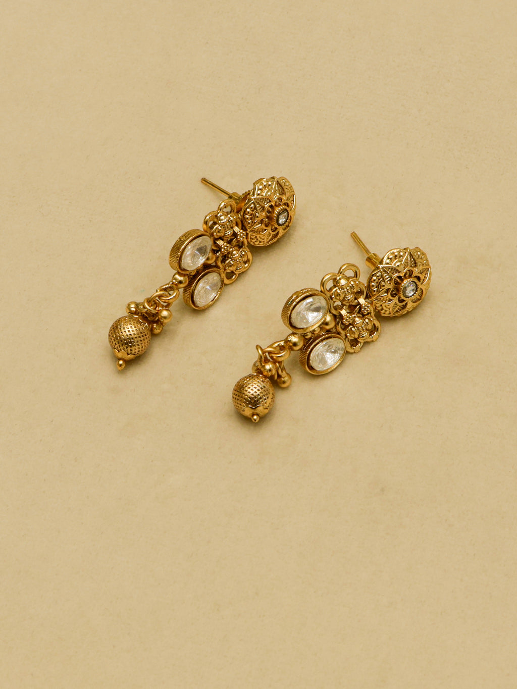 Aanura Ruby Beaded Kundan Necklace with Earrings