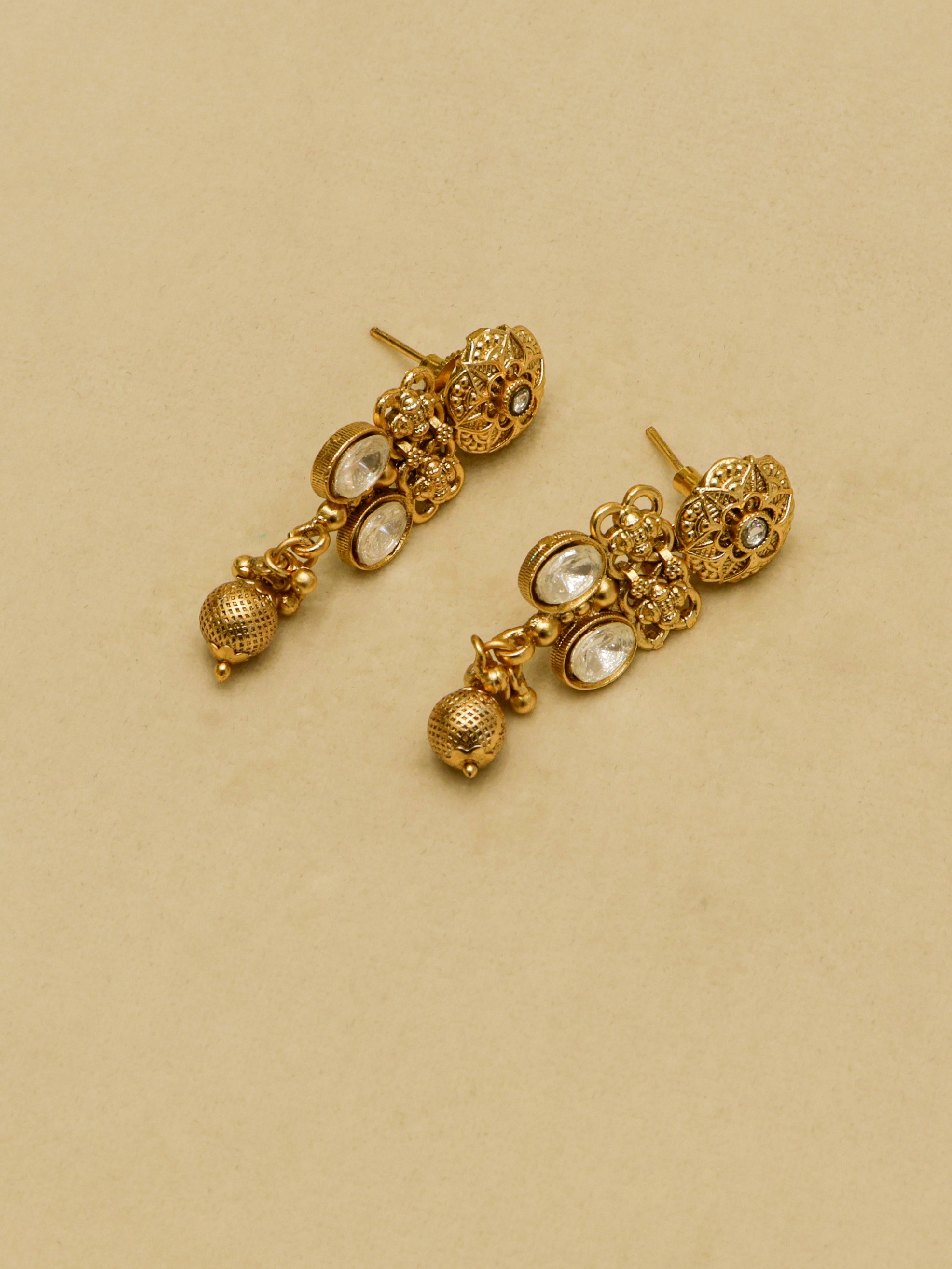 Aanura Ruby Beaded Kundan Necklace with Earrings