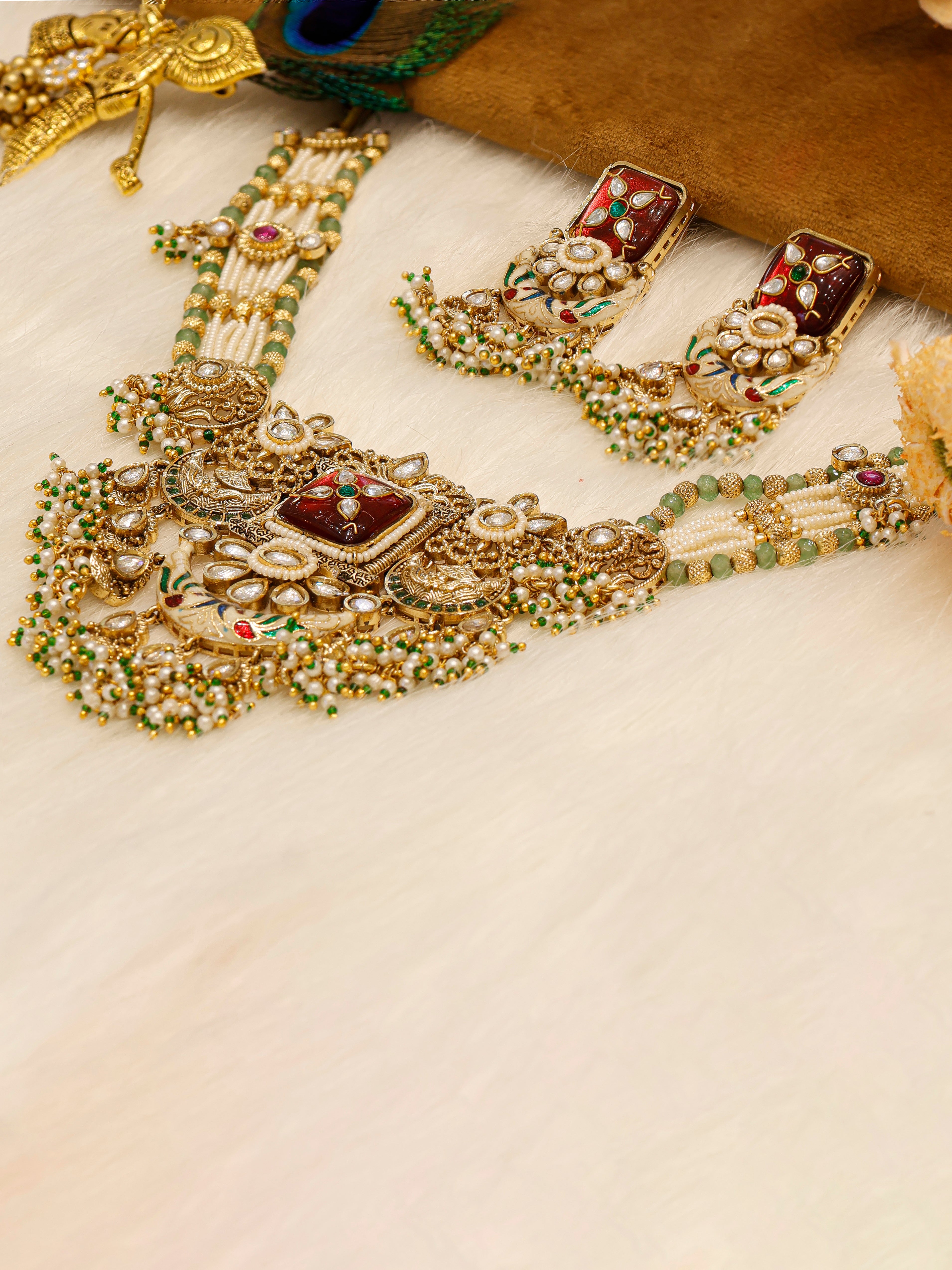 Aanura Rajasthani Meenakari Kundan Choker Necklace