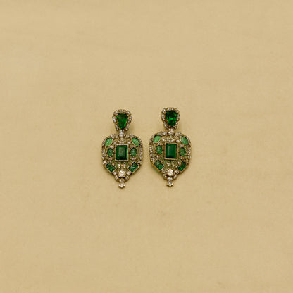 Aanura Red Stone Antique Kundan Necklace & Earrings