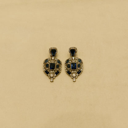 Aanura Red Stone Antique Kundan Necklace & Earrings