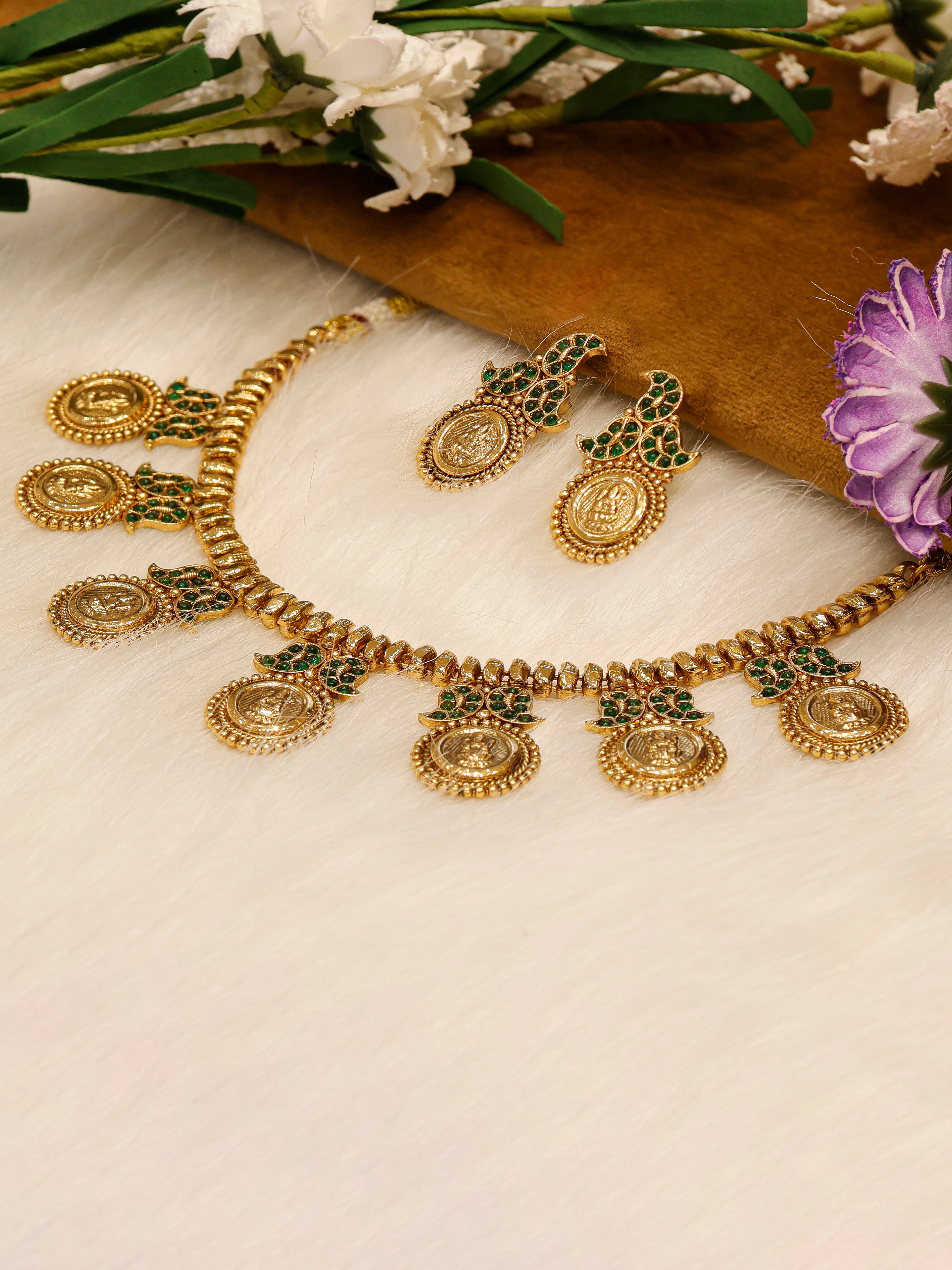 Aanura Temple Coin Choker Necklace