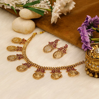 Aanura Temple Coin Choker Necklace