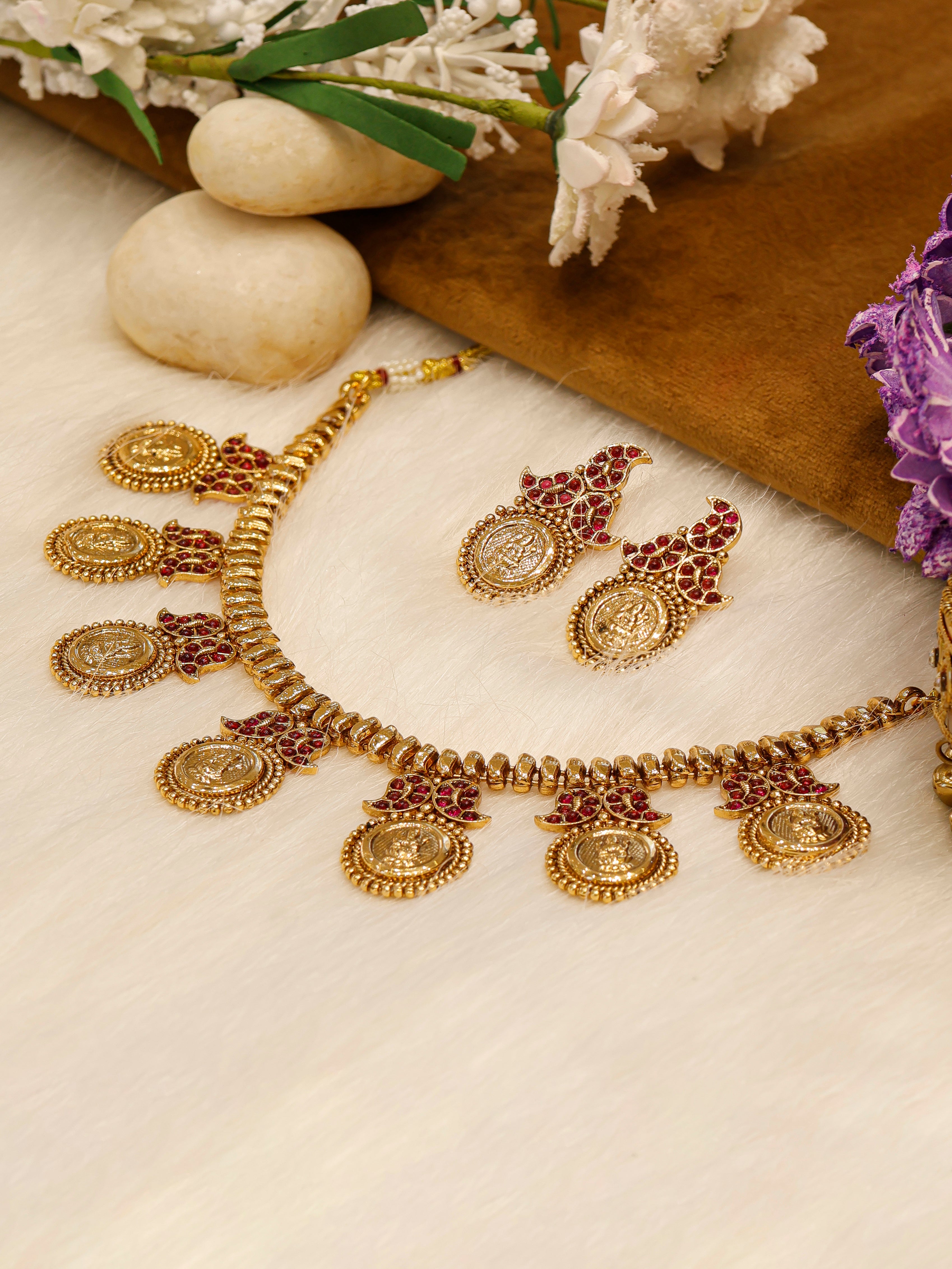 Aanura Temple Coin Choker Necklace
