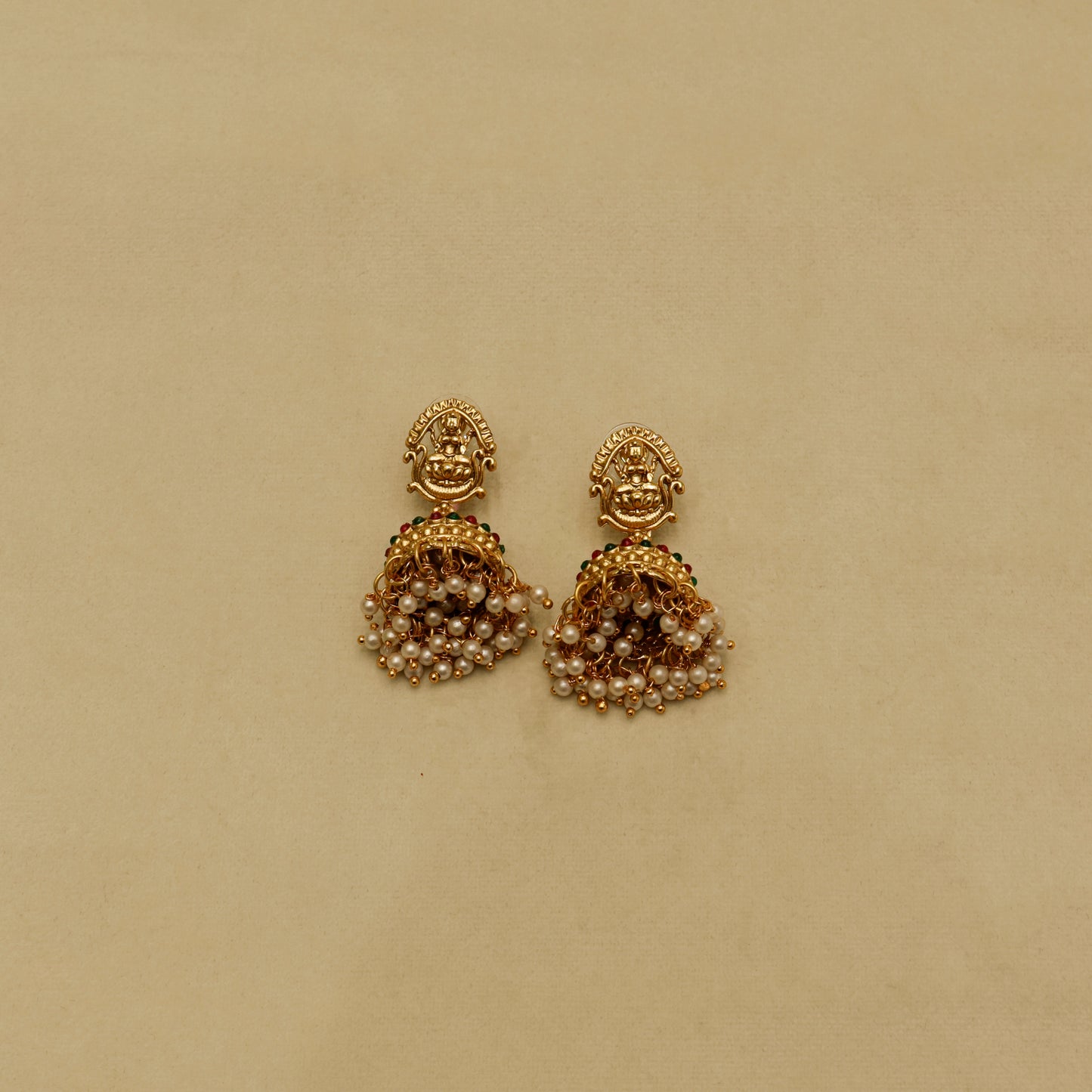 Aanura Gold-Plated Temple Necklace & Earrings Set