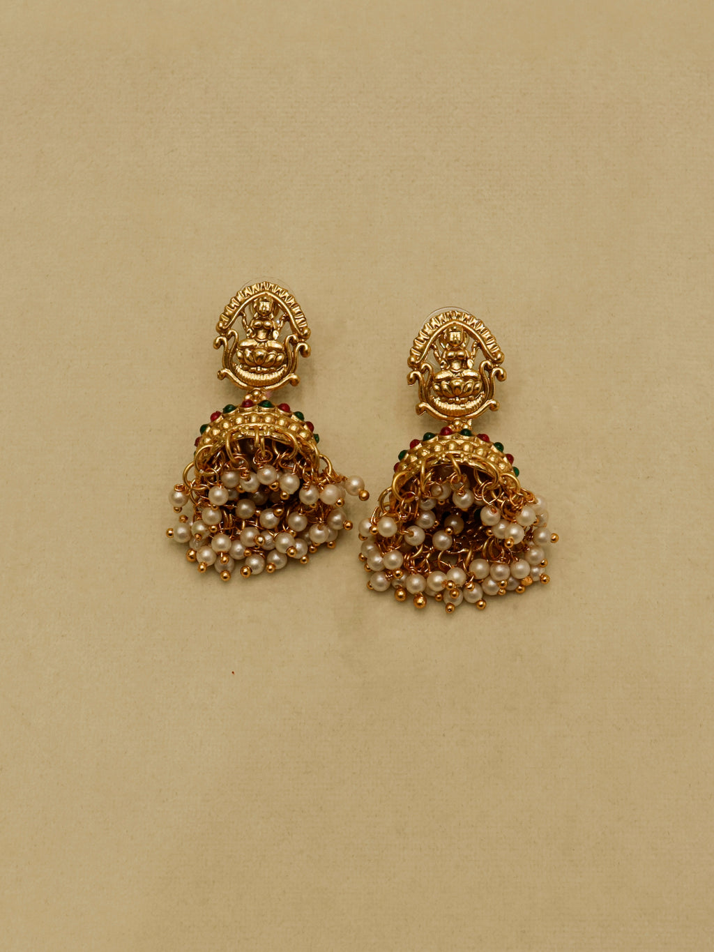 Aanura Gold-Plated Temple Necklace & Earrings Set