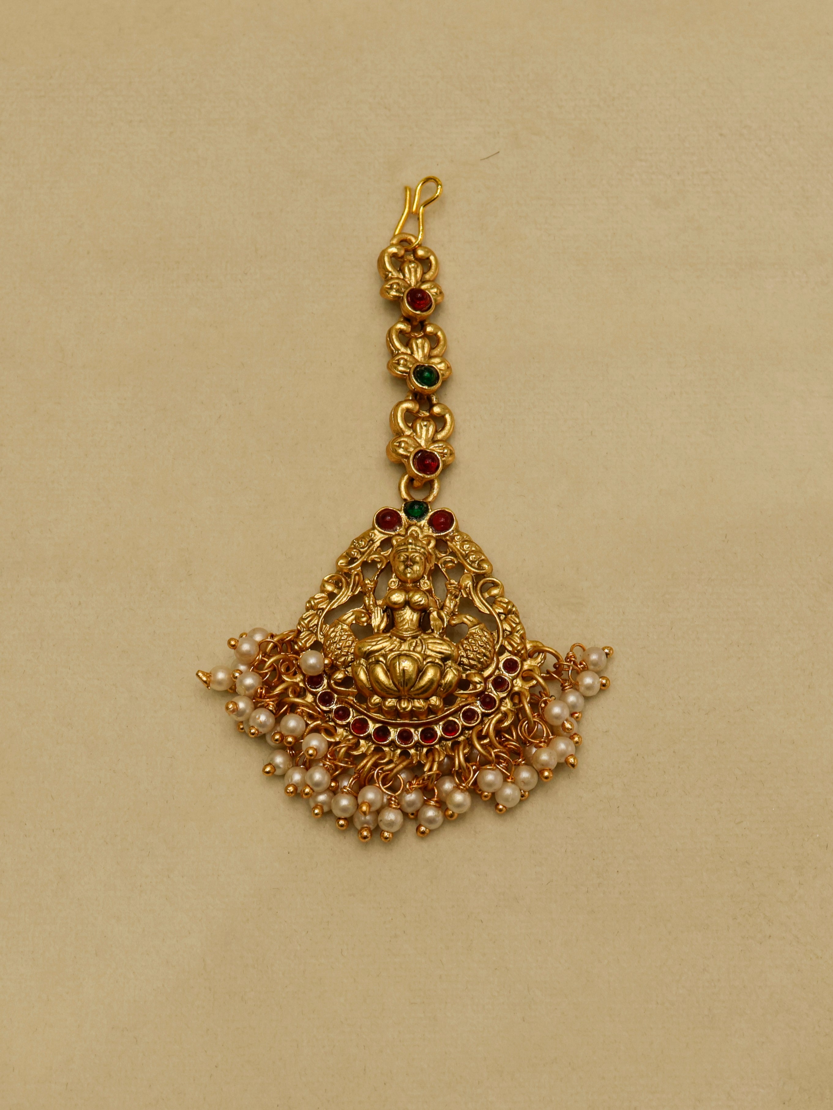 Aanura Gold-Plated Temple Necklace & Earrings Set