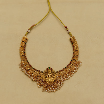 Aanura Gold-Plated Temple Necklace & Earrings Set