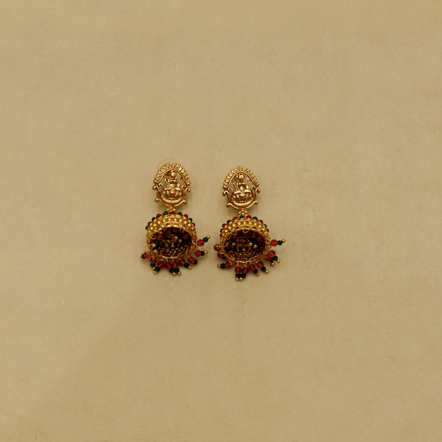 Aanura Gold-Plated Temple Necklace & Earrings Set