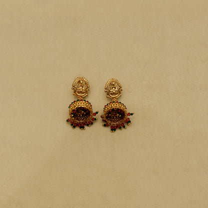 Aanura Gold-Plated Temple Necklace & Earrings Set