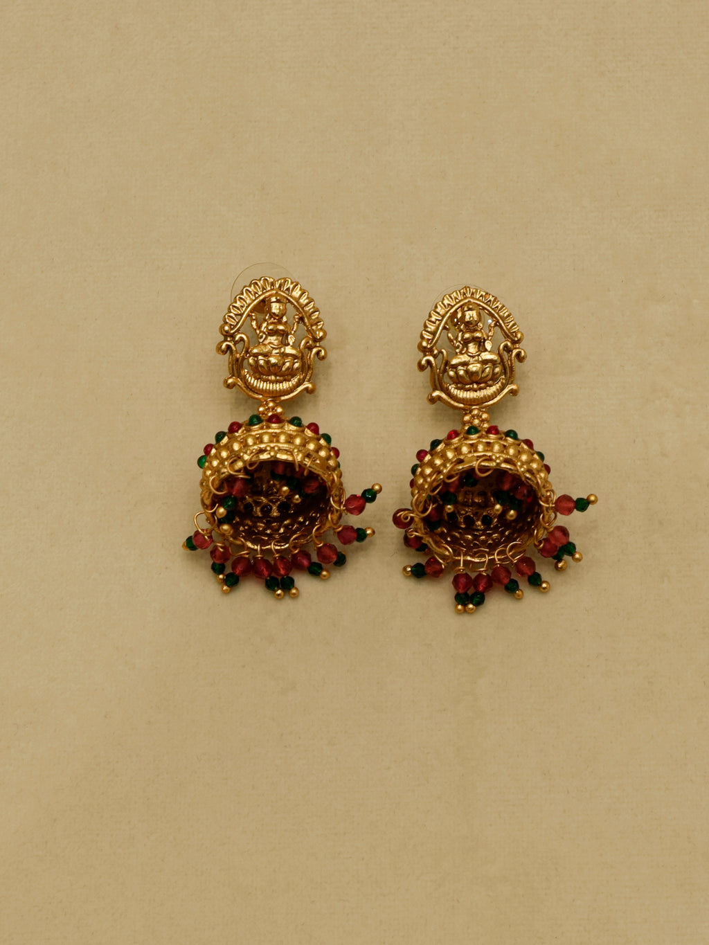 Aanura Gold-Plated Temple Necklace & Earrings Set