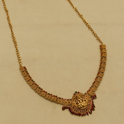 Aanura Gold-Plated Temple Necklace & Earrings Set