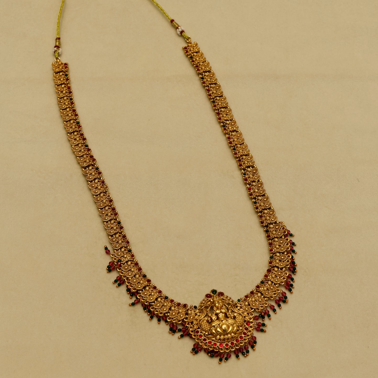 Aanura Gold-Plated Temple Necklace & Earrings Set