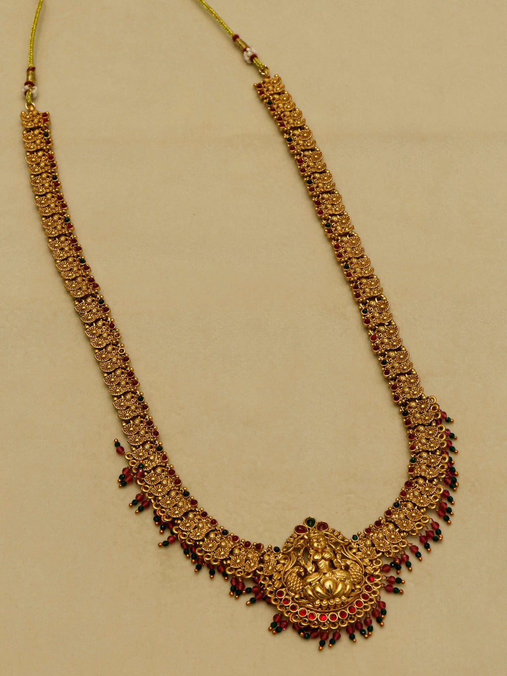 Aanura Gold-Plated Temple Necklace & Earrings Set