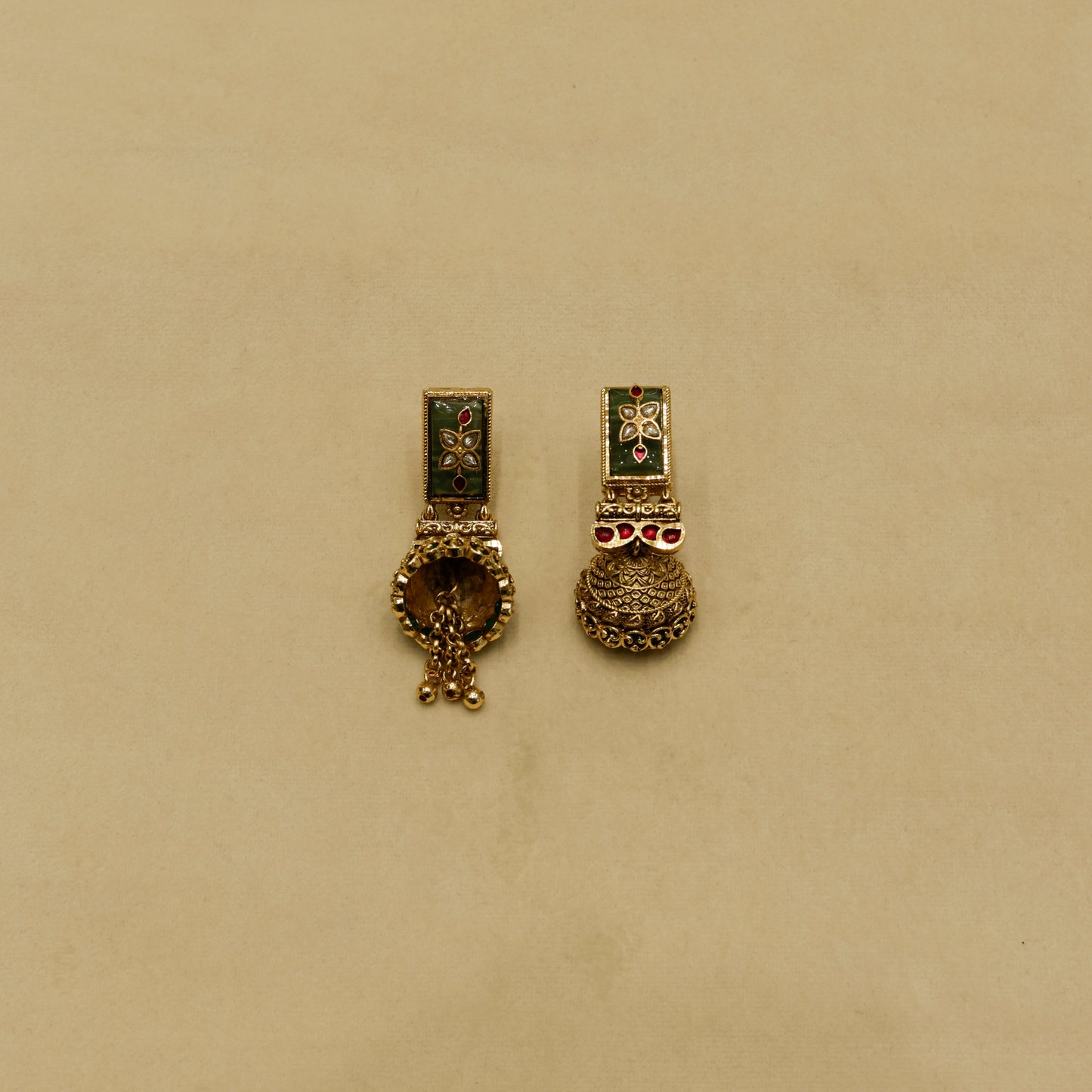 Aanura Heritage Temple Necklace Set with Krishna Motif