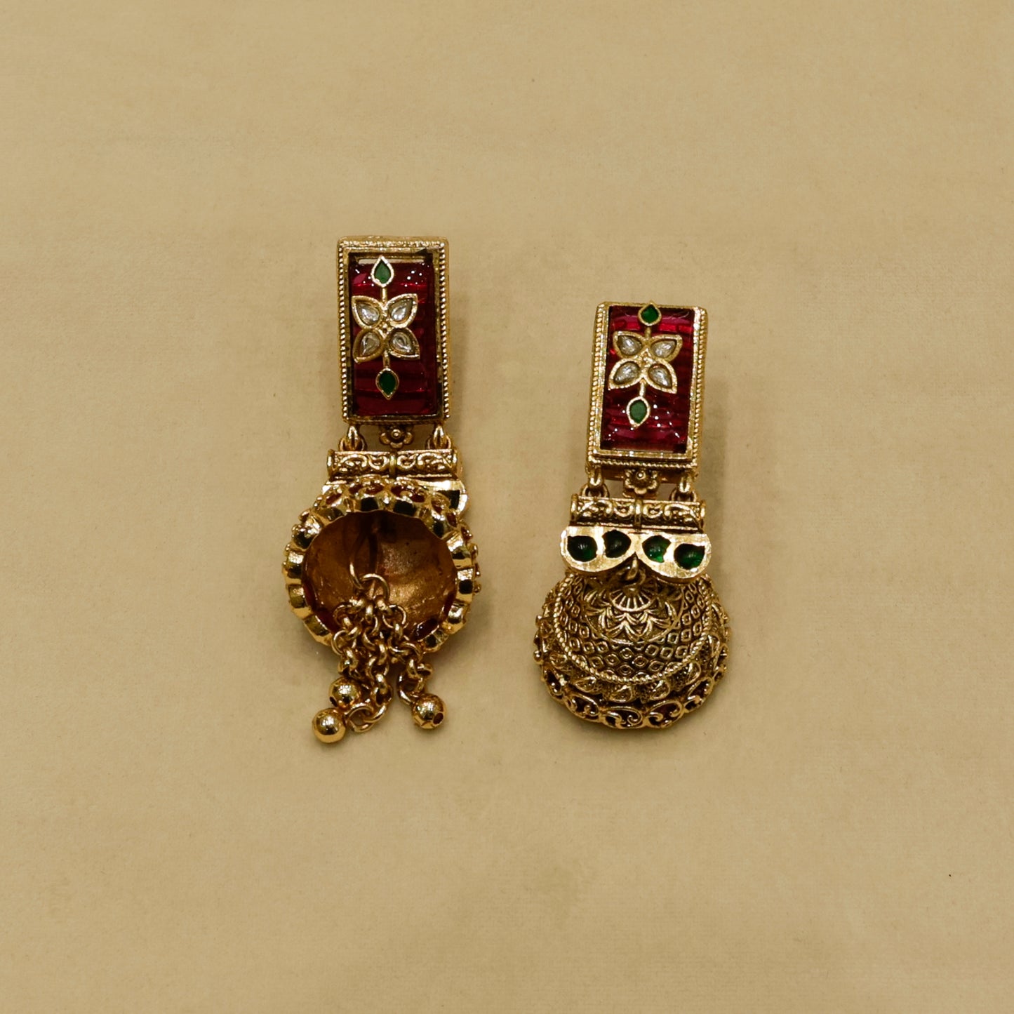 Aanura Heritage Temple Necklace Set with Krishna Motif