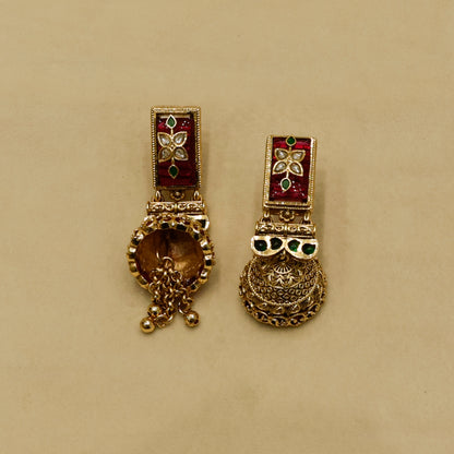 Aanura Heritage Temple Necklace Set with Krishna Motif