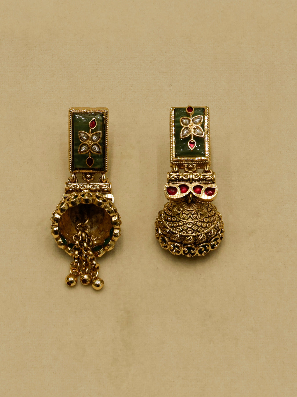 Aanura Heritage Temple Necklace Set with Krishna Motif