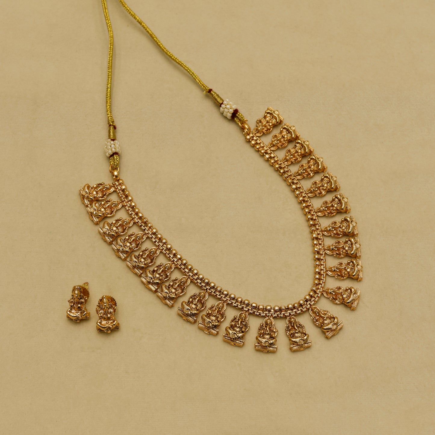 Aanura Antique Temple Goddess Choker Necklace Set