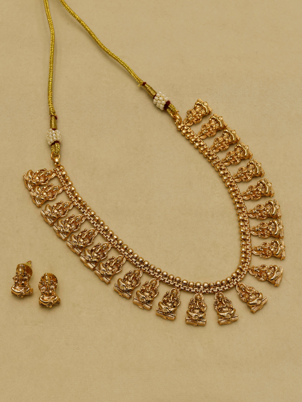 Aanura Antique Temple Goddess Choker Necklace Set
