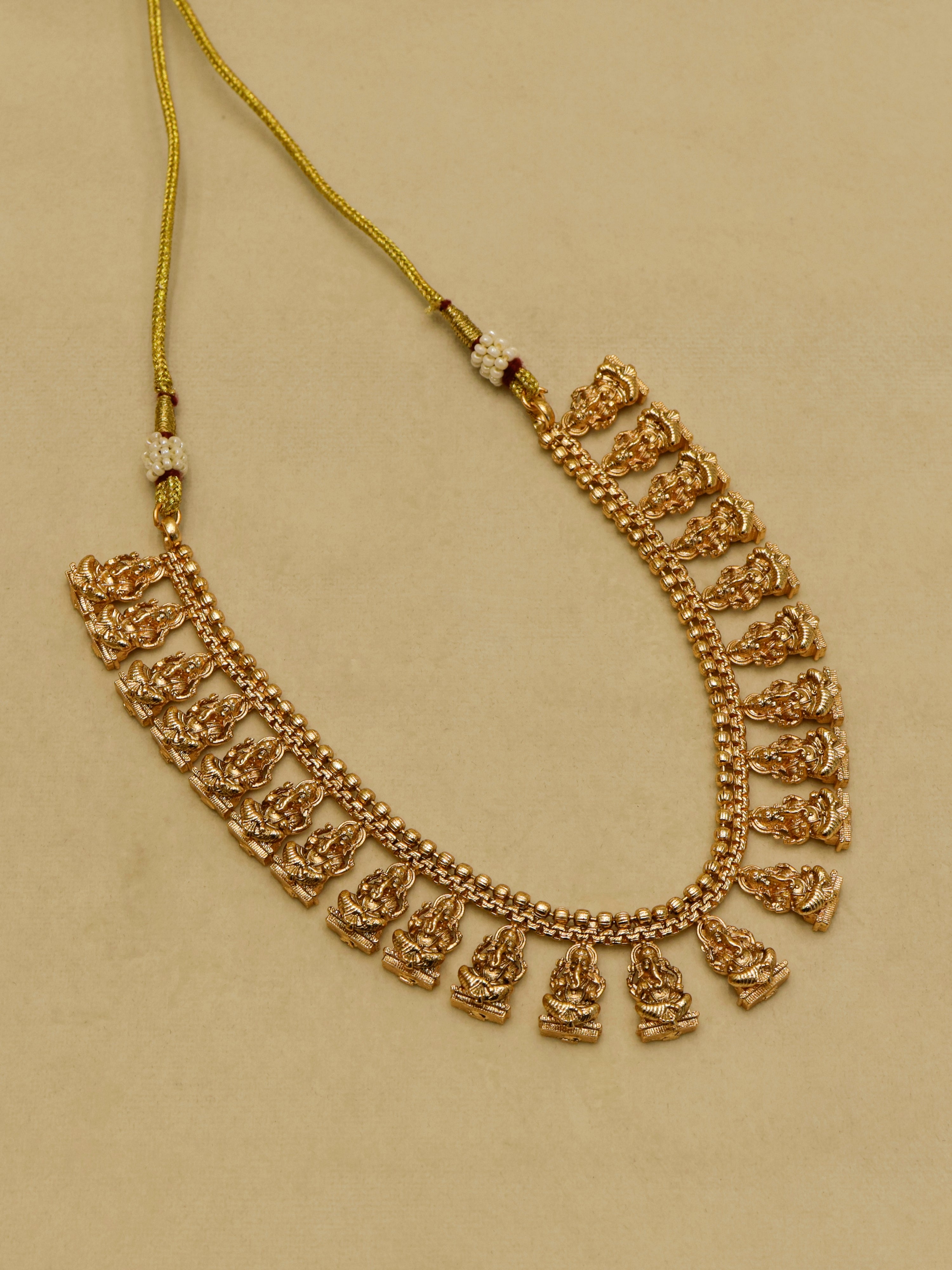 Aanura Antique Temple Goddess Choker Necklace Set