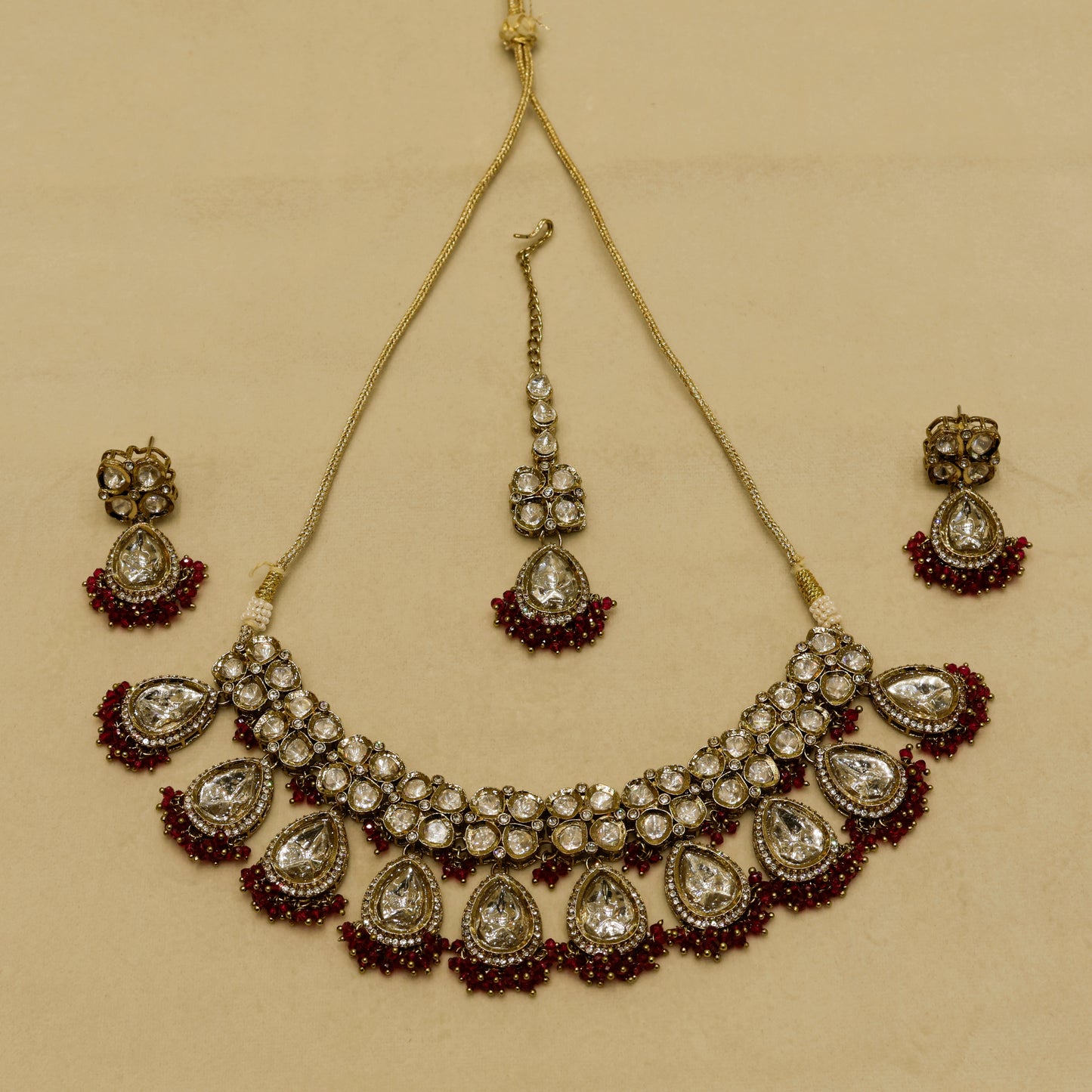 Aanura Polki Kundan Bridal Choker Set with Earrings