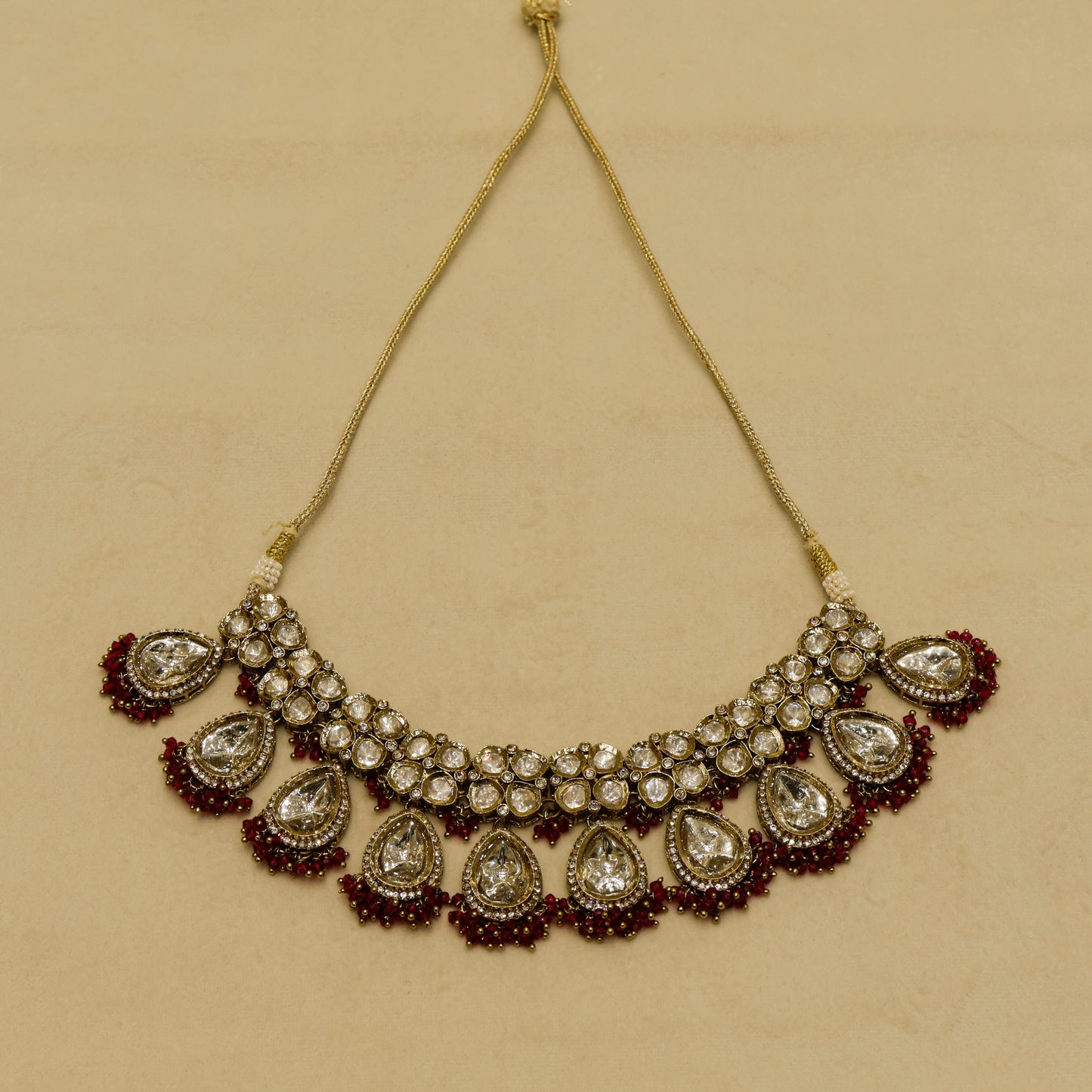 Aanura Polki Kundan Bridal Choker Set with Earrings