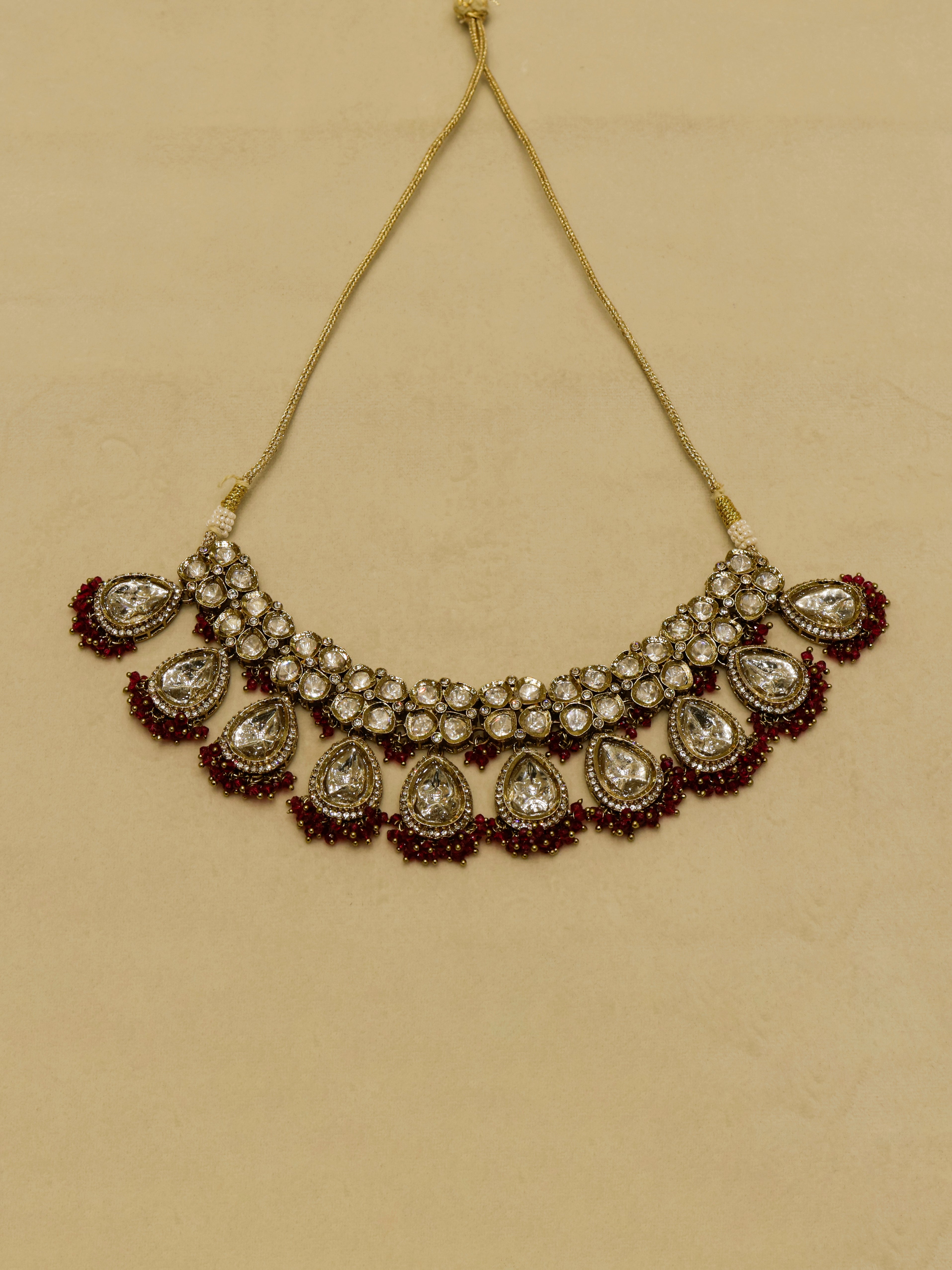 Aanura Polki Kundan Bridal Choker Set with Earrings