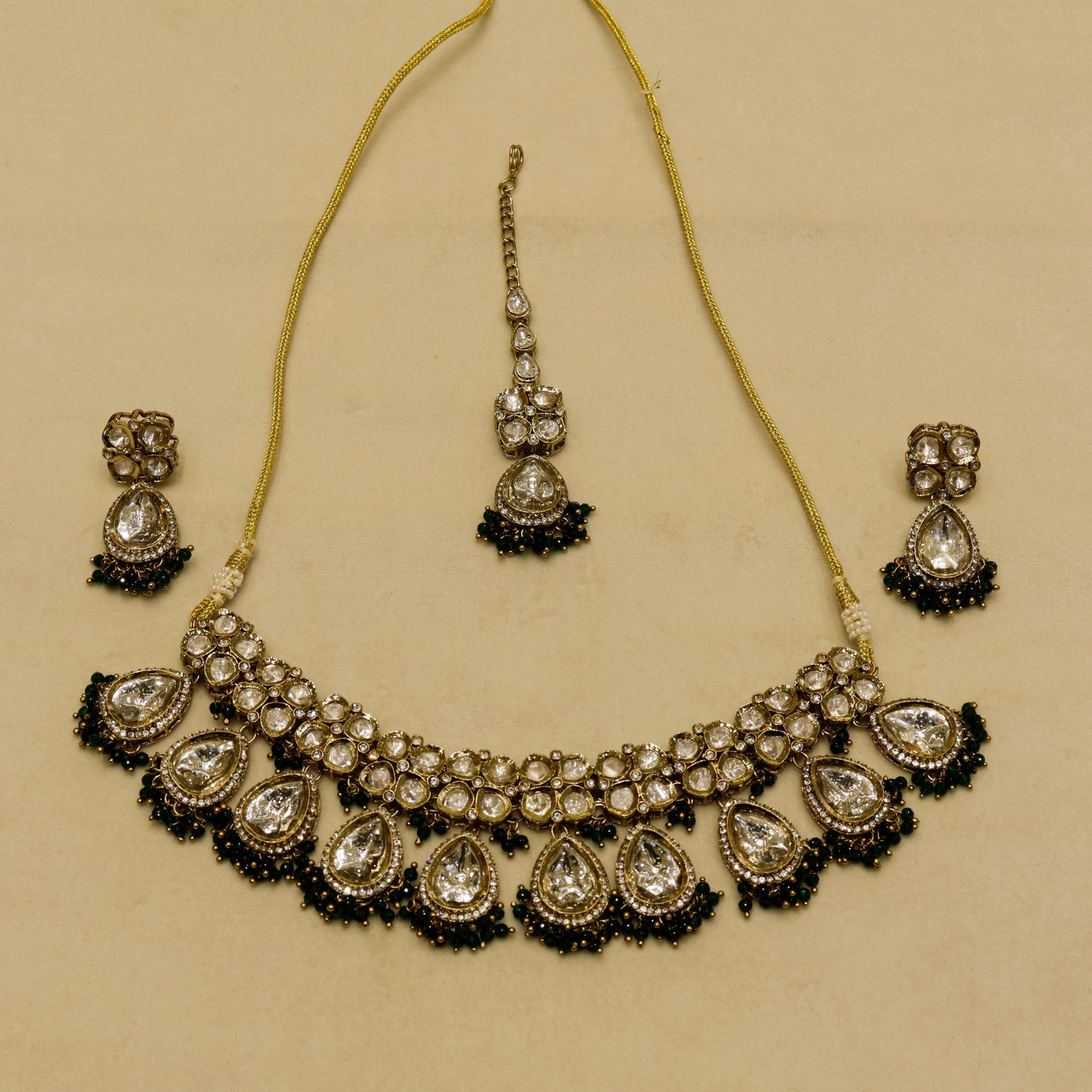 Aanura Polki Kundan Bridal Choker Set with Earrings
