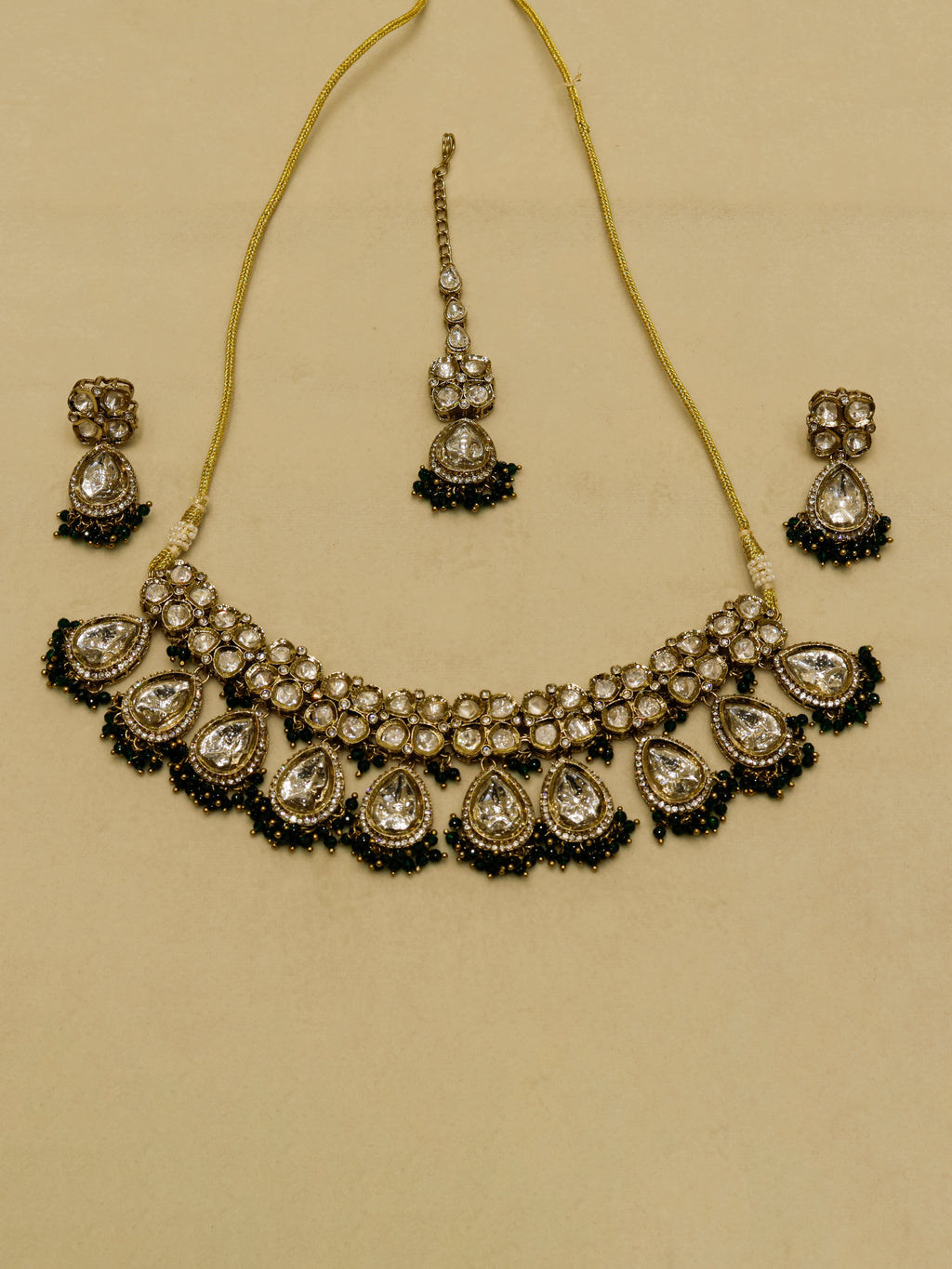 Aanura Polki Kundan Bridal Choker Set with Earrings