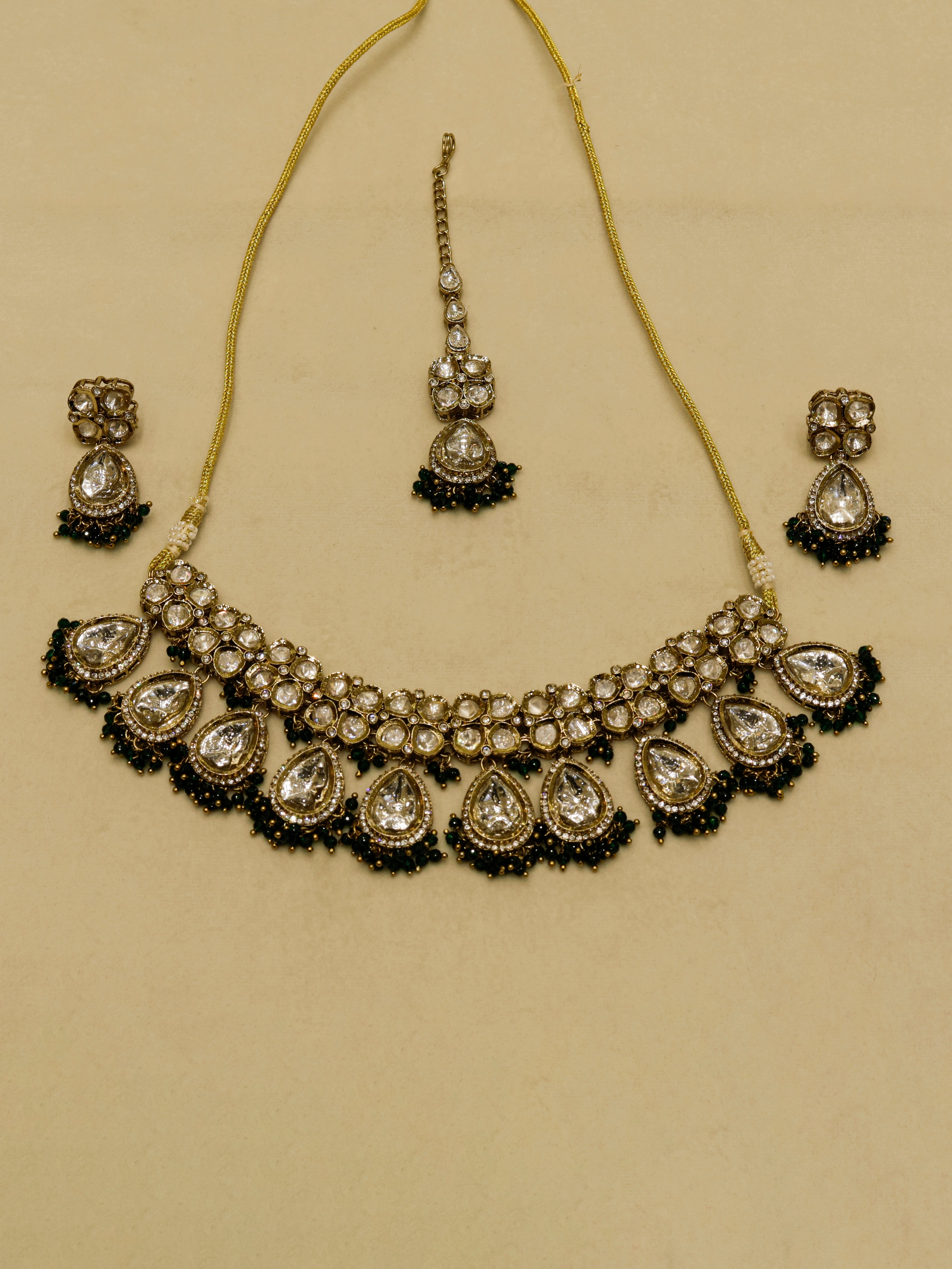 Aanura Polki Kundan Bridal Choker Set with Earrings