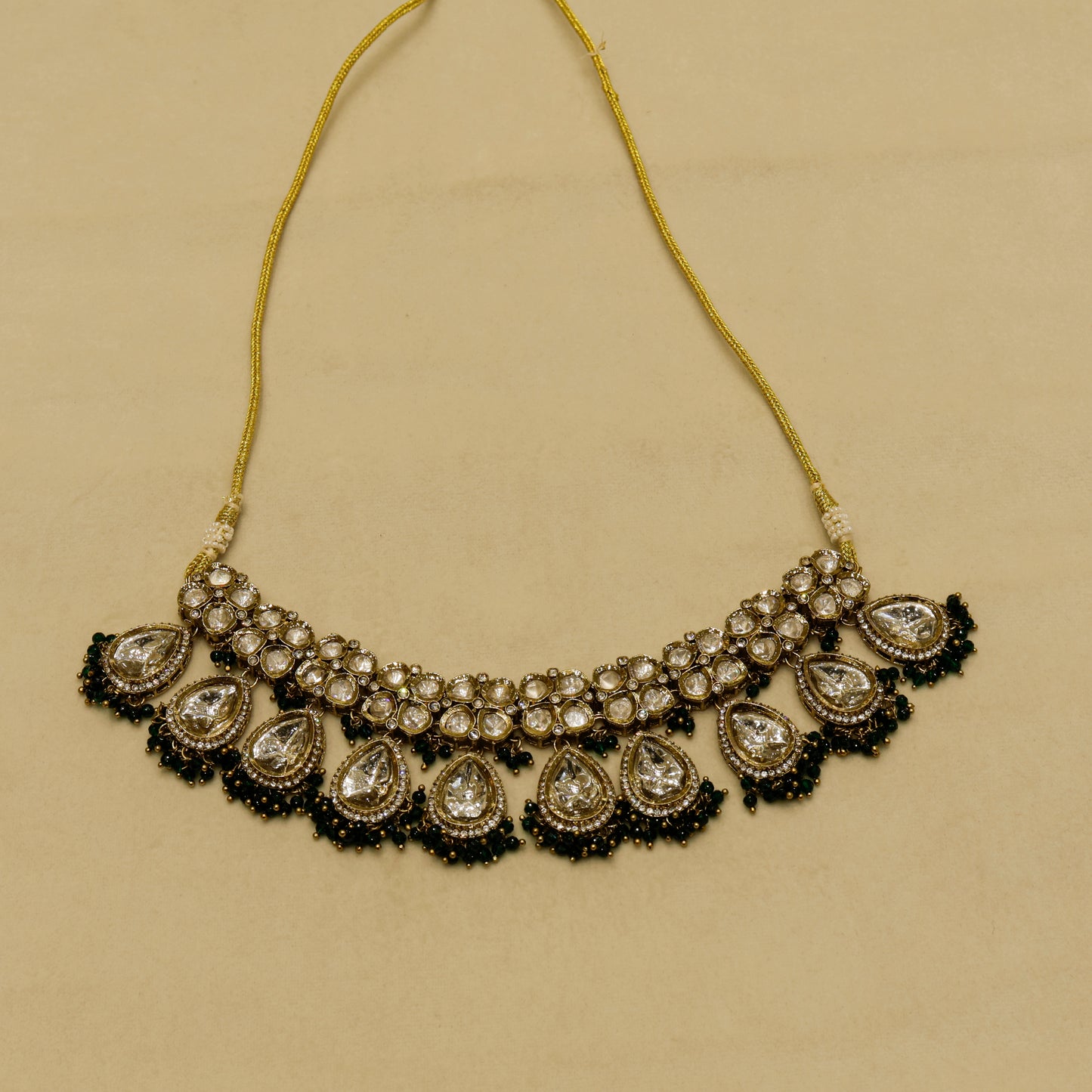 Aanura Polki Kundan Bridal Choker Set with Earrings