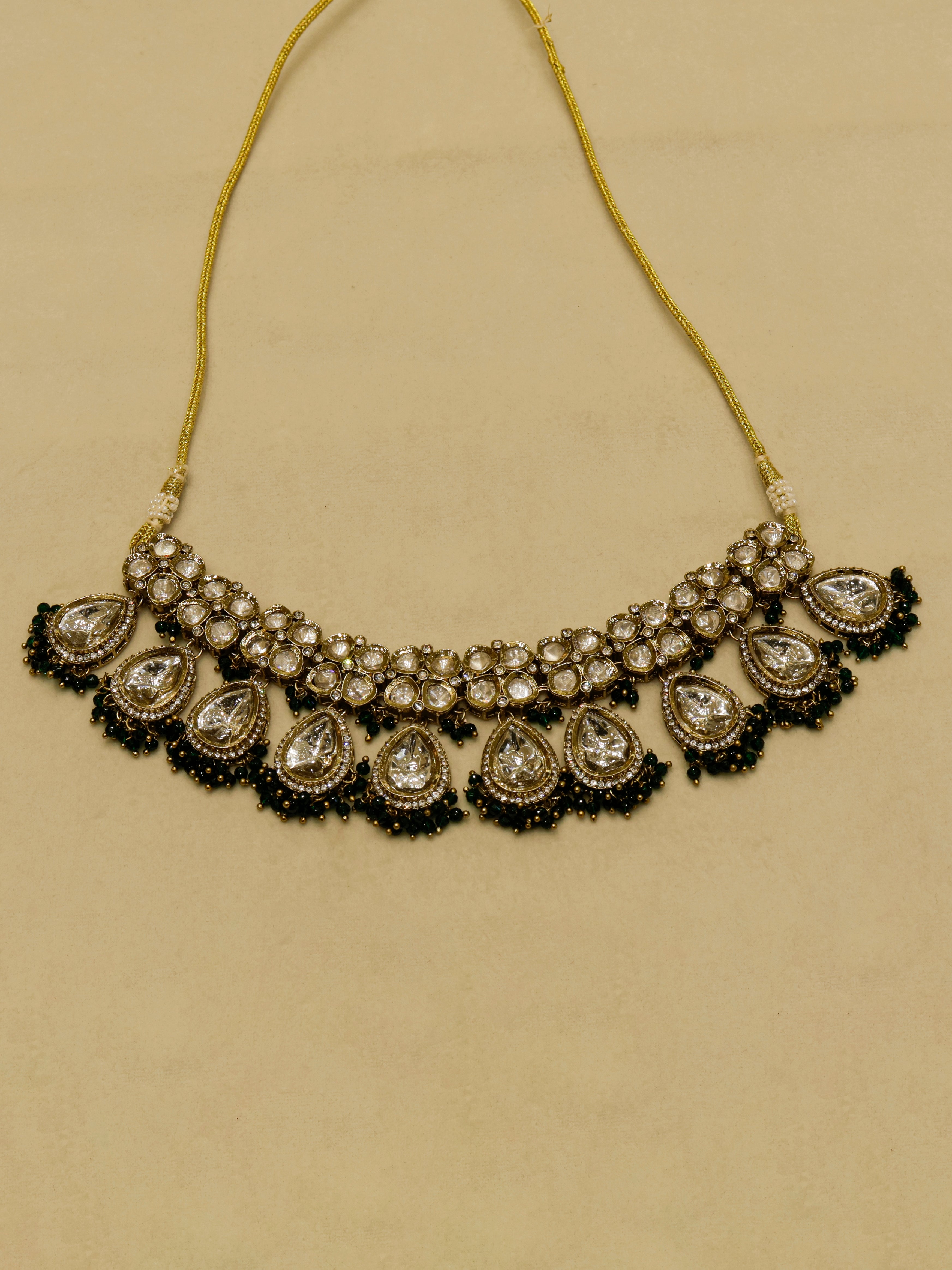 Aanura Polki Kundan Bridal Choker Set with Earrings