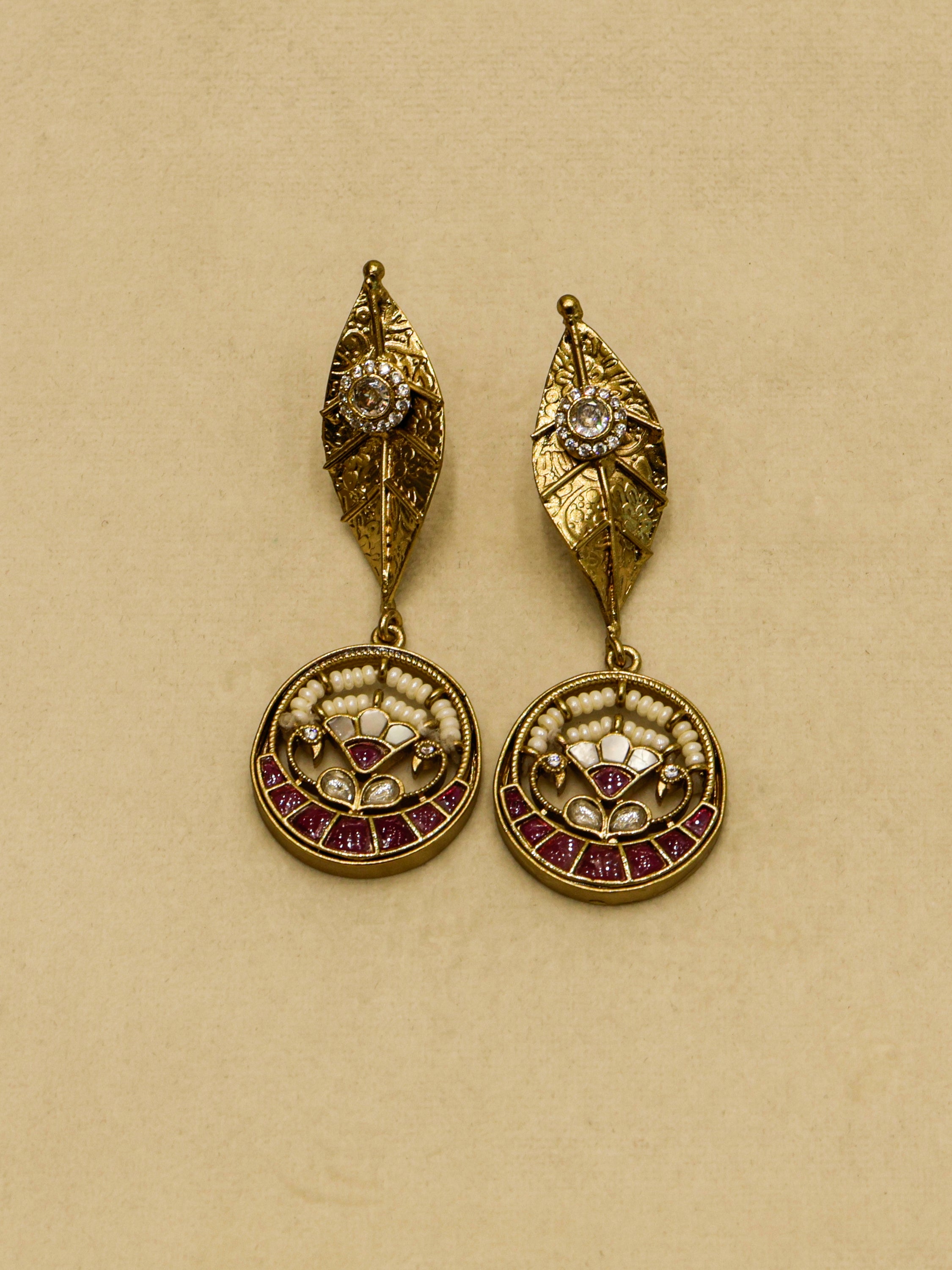 Aanura Antique Statement Pendant Necklace & Earrings