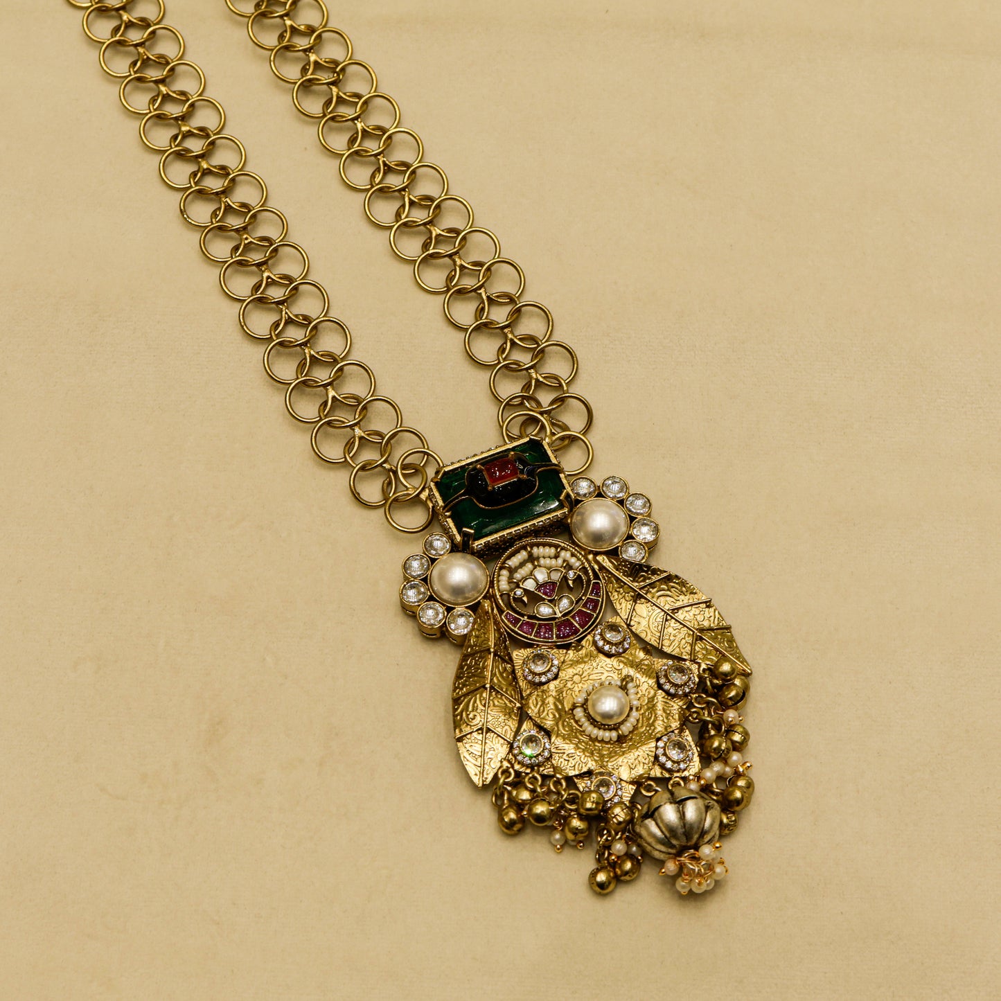 Aanura Antique Statement Pendant Necklace & Earrings