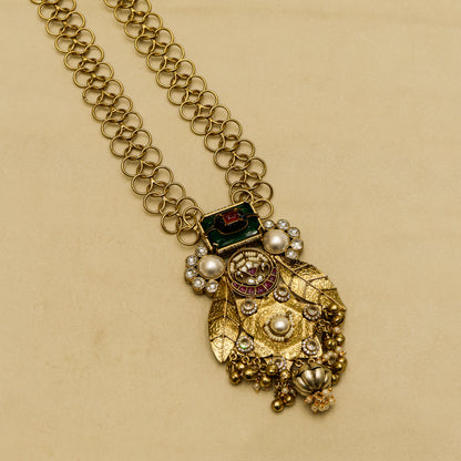 Aanura Antique Statement Pendant Necklace & Earrings