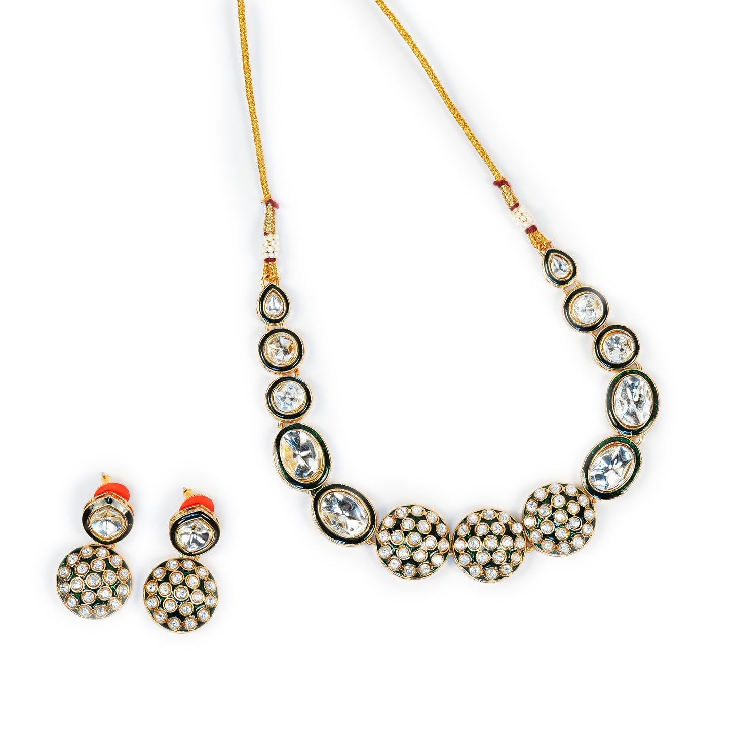 Aanura Gold Traditional Necklace & Earring Set